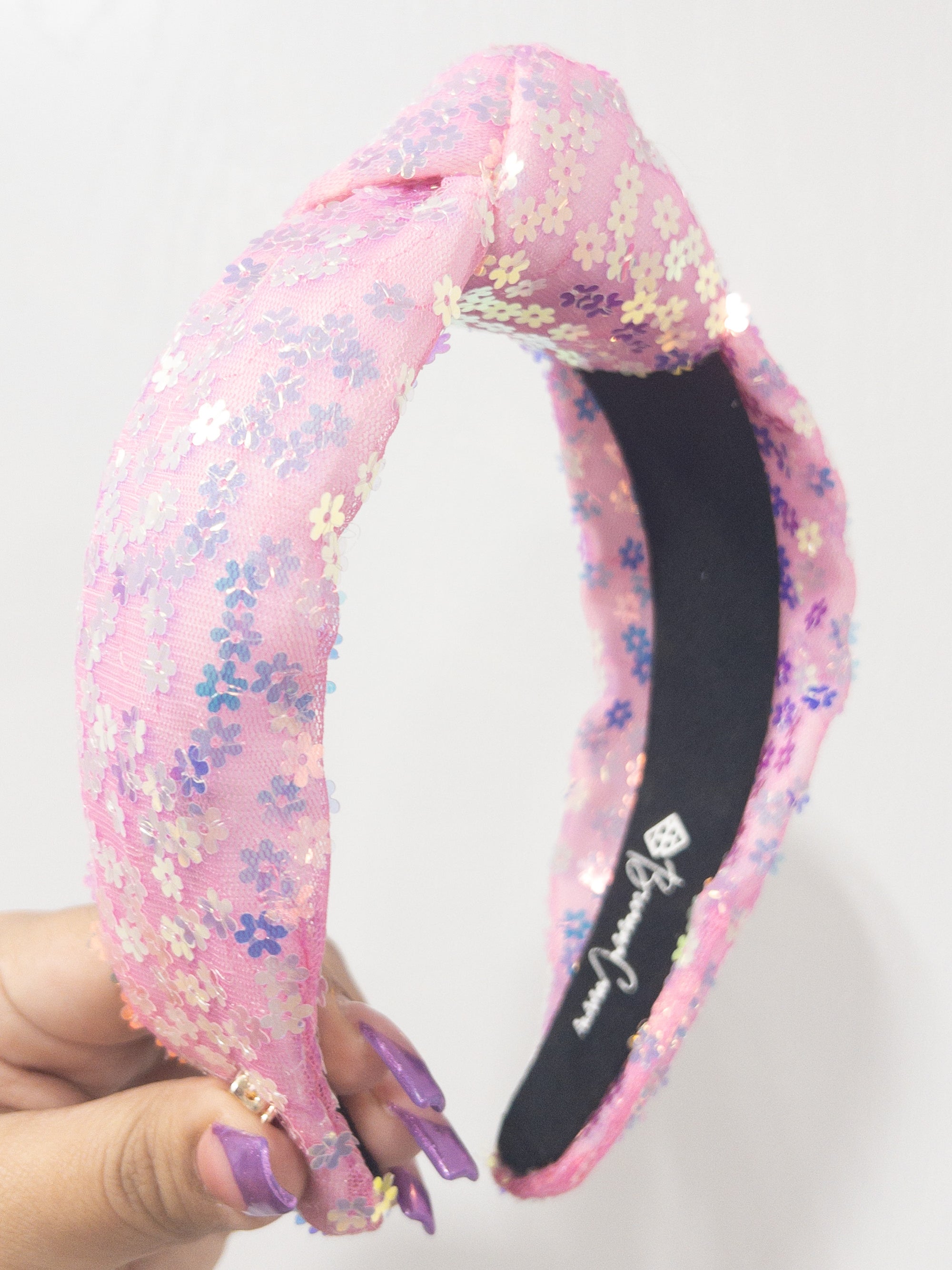 ADULT PINK SEQUIN FLOWER HEADBAND