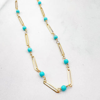 EMILY DAINTY TURQ. GOLD NECKLACE TREASURE JEWELS