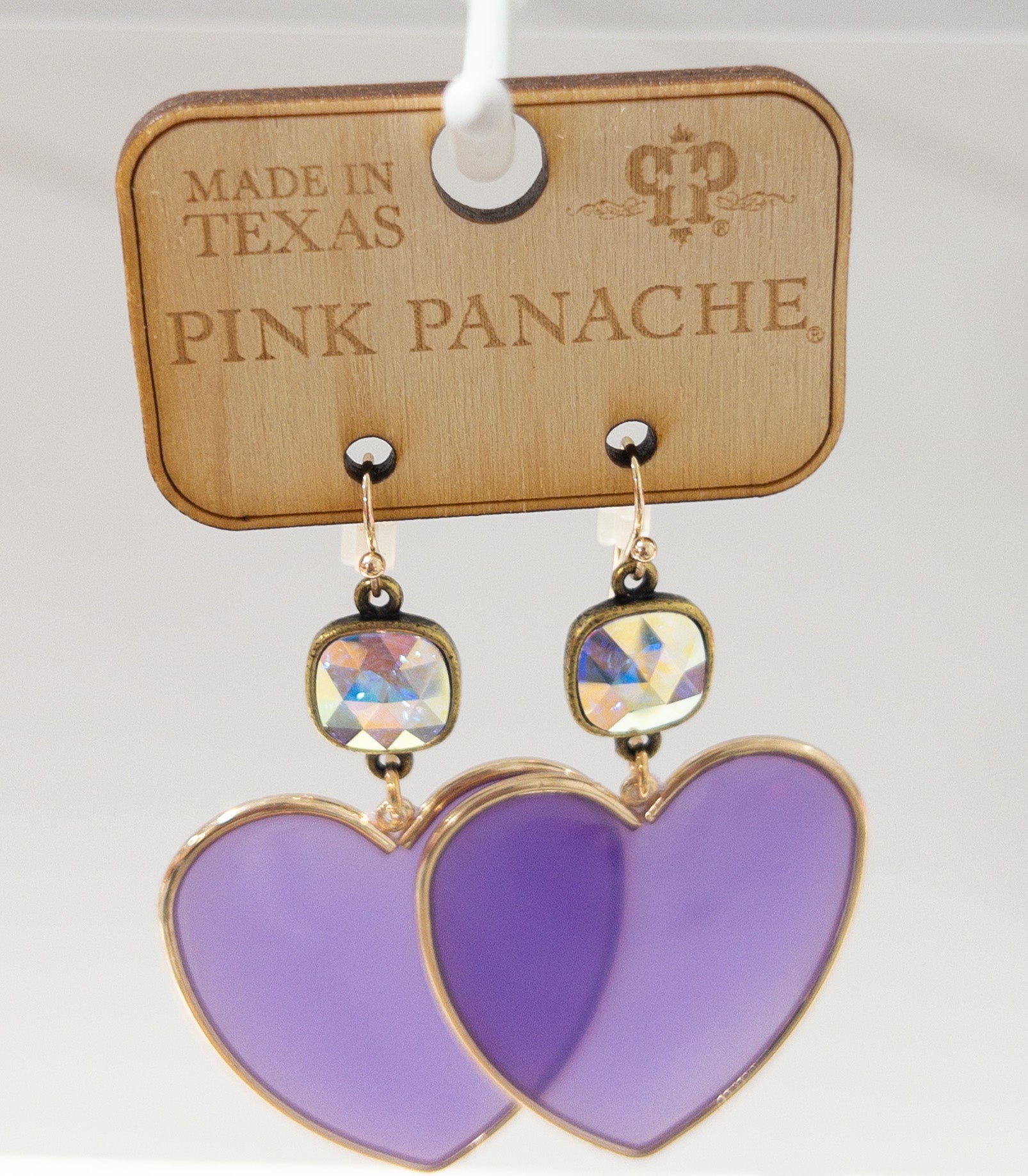 PP00 PURPLE ACRYLIC SWAROVSKI GEM DANGLES