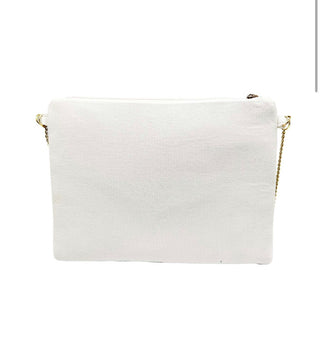 BRIDE ROSE GOLD WHITE BEADED CLUTCH LA CHIC