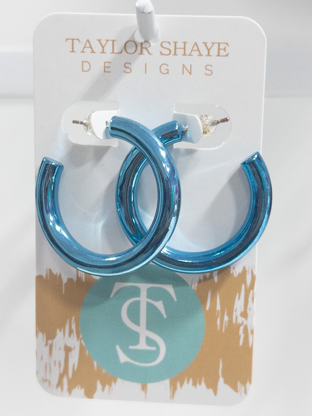 TAYLOR SHAYE METALLIC HOOPS BLUE