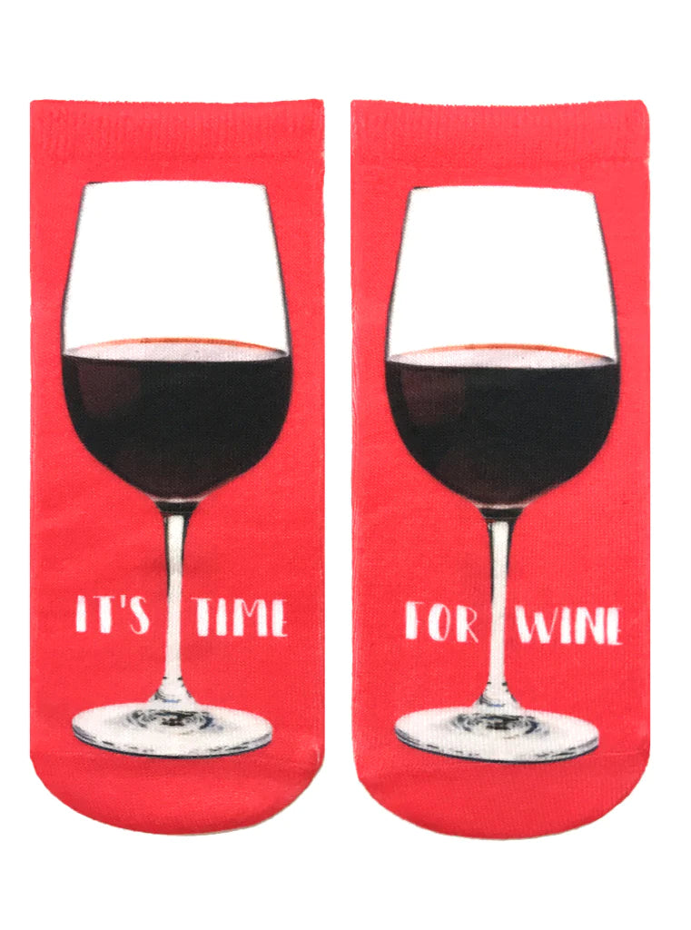 IT'S TIME FOR WINE ANKLE SOCKS