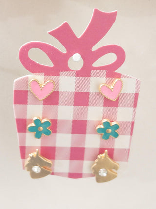 JANE MARIE KIDS FLOWER TRIO STUD PACK