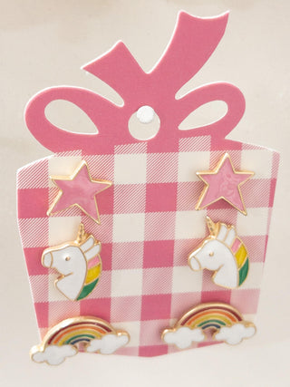 JANE MARIE KIDS RAINBOW UNICORN STUD PACK