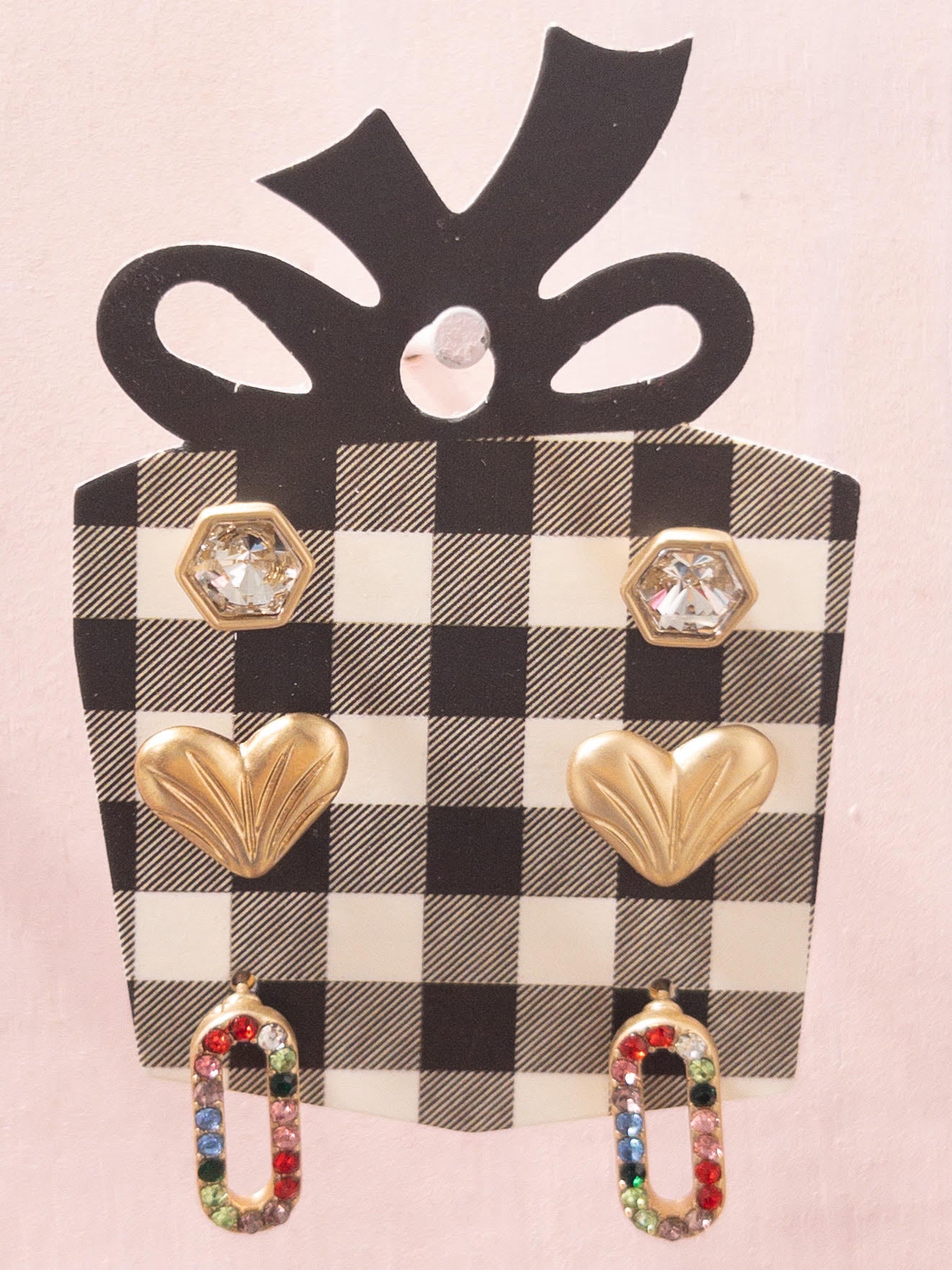 JANE MARIE HEART RAINBOW OVAL STUD PACK