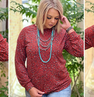REMI RUST LEOPARD TOP